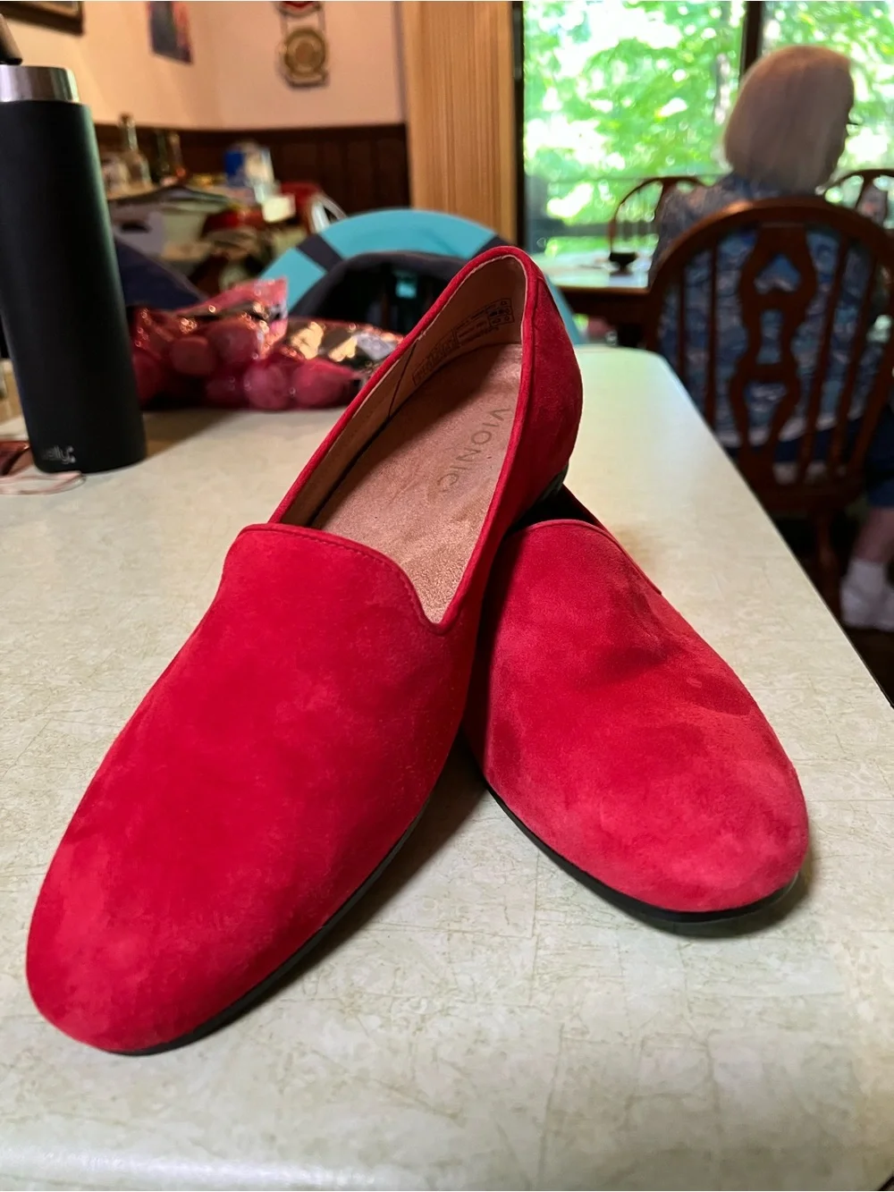 Vionic Willa red suede slip on loafers in size 8. Great shape.